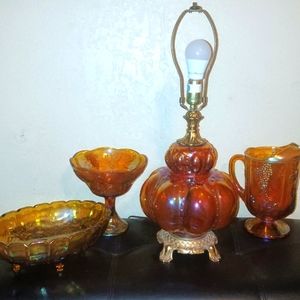Vintage Carnival Glass set ( or) seperate